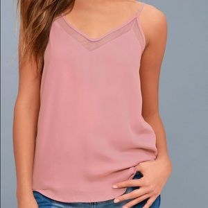 NWOT Lulus Sweet Fling Mauve Mesh Tank Top